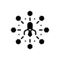 Black solid icon for Affiliates, modulate and connection