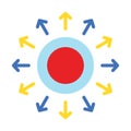 Affiliation network, centralized Vector Icon which can easily modify