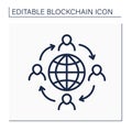 Affiliation network line icon