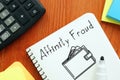 Affinity fraud is shown on the photo using the text