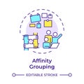 Affinity grouping multi color concept icon