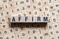 AFFIRM word written on building blocks concept Royalty Free Stock Photo