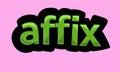 AFFIX writing vector design on a pink background