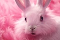 Afflicted Rabbit pink eye mammal. Generate Ai Royalty Free Stock Photo
