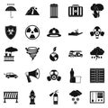 Affliction icons set, simple style Royalty Free Stock Photo