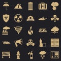Affliction icons set, simple style Royalty Free Stock Photo