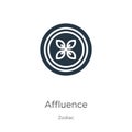 Affluence icon vector. Trendy flat affluence icon from zodiac collection isolated on white background. Vector illustration can be