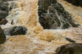 Affluent Waterfall in rain season on island Koh Samui, Thailand Royalty Free Stock Photo