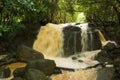 Affluent Waterfall in rain season on island Koh Samui, Thailand Royalty Free Stock Photo