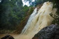 Affluent Waterfall in rain season on island Koh Samui, Thailand Royalty Free Stock Photo