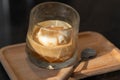 Affogato Coffee made by Vanilla ice cream and on top with Espresso Shot Royalty Free Stock Photo