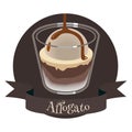Affogato coffee with vanilla ice cream and espresso Royalty Free Stock Photo