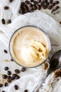 Affogato Italian coffee served with vanilla ice cream Royalty Free Stock Photo