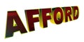 Afford - 3D Rendering Metal Word on White Background