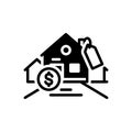 Black solid icon for Affordability, affordable and mortgage Royalty Free Stock Photo