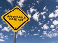 Affordable care act traffic sign Royalty Free Stock Photo