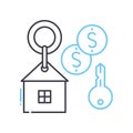 affordable housing line icon, outline symbol, vector illustration, concept sign Royalty Free Stock Photo