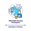 Affordable housing participants concept icon