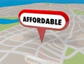 Affordable Housing Real Estate Building Property Map Pin 3d Illustration