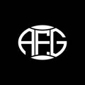 AFG abstract monogram circle logo design on black background. AFG Unique creative initials letter logo