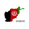 Afganistan flag map. The flag of the country in the form of borders. Stock vector illustration isolated on white background