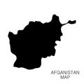 Afganistan map and country name isolated on white background. Vector illustration