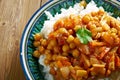 Afghan dish with chicken, chickpeas . Royalty Free Stock Photo