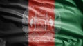 Afghan flag waving in the wind. Close up of Afghanistan banner blowing soft silk