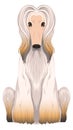 Afghan hound breed icon. Friendly furry dog