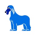 Afghan Hound dog blue icon vector illustration Royalty Free Stock Photo