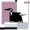 Afghan Hound. Dog breed silhouettes. Card template. Avantgarde graphic style. Vector Illustration on an abstract ba Royalty Free Stock Photo