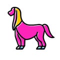 Afghan Hound dog pink icon vector illustration Royalty Free Stock Photo