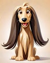 Afghan Hound puppy dog cartoon character