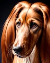Afghan Hound puppy dog portrait