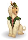 Afghan hound vector illustration happy borzoi dog