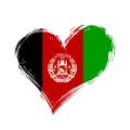 Afghani flag heart-shaped grunge background. Vector illustration. Royalty Free Stock Photo