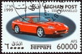 AFGHANISTAN - CIRCA 1999: A stamp printed in Afghanistan shows a Ferrari 550 Maranello, circa 1999.