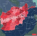 Afghanistan country detailed editable map