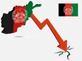 Afghanistan economic crisis concept Vector illustration Royalty Free Stock Photo