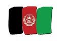 Afghanistan Flag with colored hand drawn lines in Vector Format