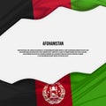 Afghanistan flag design. Waving Afghanistan flag made of satin or silk fabric.