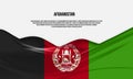 Afghanistan flag design. Waving Afghanistan flag made of satin or silk fabric.