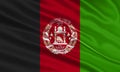 Afghanistan flag design. Waving Afghanistan flag made of satin or silk fabric.