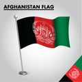 Afghanistan flag National flag of Afghanistan on a pole