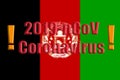 Afghanistan flag with 2019 nCoV Coronavirus sign Royalty Free Stock Photo