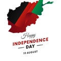 Afghanistan Independence day. Afghanistan map. Vector illustration.