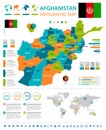 Afghanistan - infographic map and flag - Detailed Vector Illustration