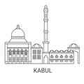 Afghanistan, Kabul travel landmark vector illustration