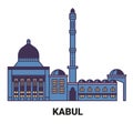 Afghanistan, Kabul travel landmark vector illustration