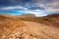 Afghanistan landscape, desert plain against the backdrop of mountains